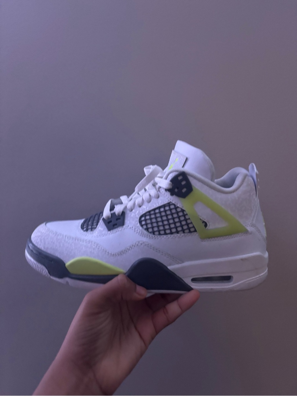 Jordan Women's White and Neon Yellow Retro Sneakers